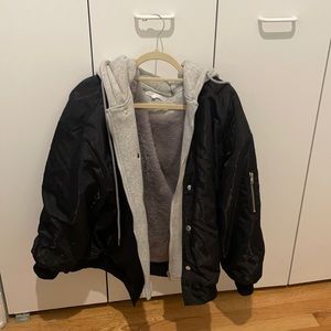 Emory Park bomber with built in sweatshirt.